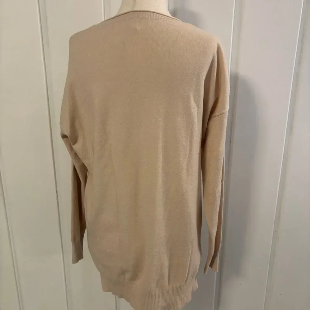 Mahina Blush Pink Sweater Womens Small Hi Low Hem Lightweight Knit Pullover